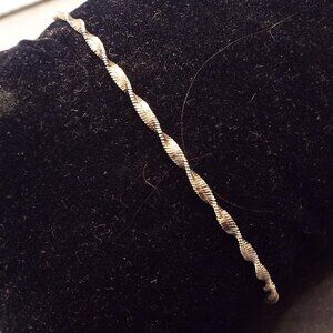 ITALIAN 925 DIAMOND CUT TWIST CHAIN 7" L. BRACELET 14
